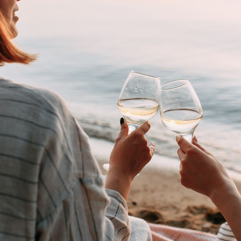 Wine Glasses on Beach Wine Glasses on Beach